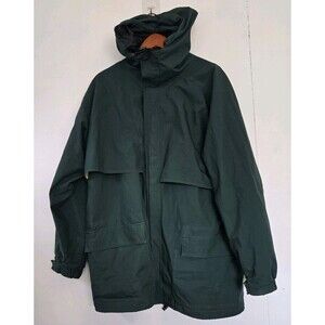 VTG Eddie Bauer Jacket Mens Large  Forest Green Gore-Tex Stadium Outdoor Zip